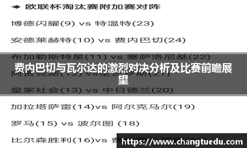 费内巴切与瓦尔达的激烈对决分析及比赛前瞻展望